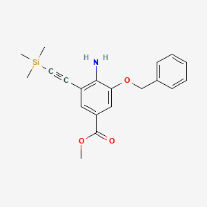 molecular formula C20H23NO3Si B1486691 Methyl 4-amino-3-(benzyloxy)-5-[2-(trimethylsilyl)ethynyl]benzenecarboxylate CAS No. 1190198-35-6