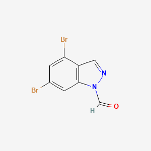 molecular formula C8H4Br2N2O B14866913 4,6-Dibromo-1H-indazole-1-carbaldehyde 