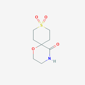 molecular formula C8H13NO4S B14866922 1-Oxa-9-thia-4-azaspiro[5.5]undecan-5-one 9,9-dioxide 