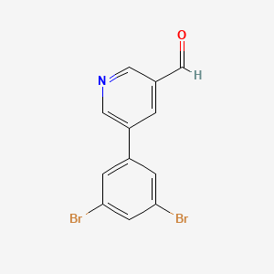 molecular formula C12H7Br2NO B14866926 5-(3,5-Dibromophenyl)pyridine-3-carbaldehyde 