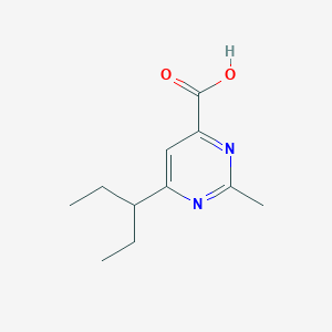 molecular formula C11H16N2O2 B14866942 2-Methyl-6-(pentan-3-yl)pyrimidine-4-carboxylic acid 