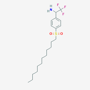 molecular formula C20H32F3NO2S B14867012 1-[4-(Dodecane-1-sulfonyl)-phenyl]-2,2,2-trifluoro-ethylamine 