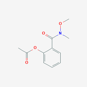 molecular formula C11H13NO4 B14867020 2-(Methoxy(methyl)carbamoyl)phenyl acetate 