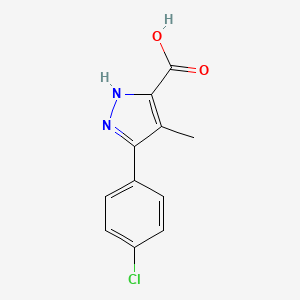 molecular formula C11H9ClN2O2 B1486705 5-(4-氯苯基)-4-甲基-1H-吡唑-3-羧酸 CAS No. 1146222-41-4