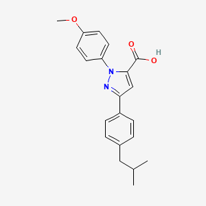 molecular formula C21H22N2O3 B14867088 3-(4-Isobutylphenyl)-1-(4-methoxyphenyl)-1H-pyrazole-5-carboxylic acid 