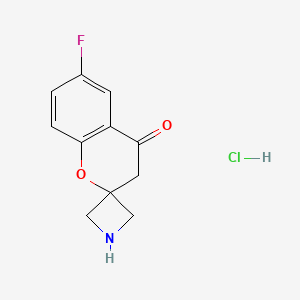 molecular formula C11H11ClFNO2 B14867098 6'-Fluorospiro[azetidine-3,2'-chroman]-4'-one hydrochloride 