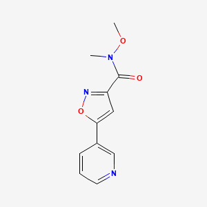 molecular formula C11H11N3O3 B14867145 N-methoxy-N-methyl-5-(pyridin-3-yl)isoxazole-3-carboxamide 