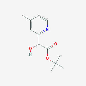 molecular formula C12H17NO3 B14867195 4-Methyl-2-pyridineglycolic acid tert-butyl ester 