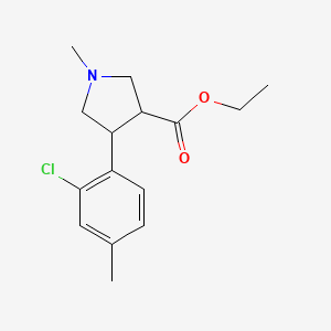 molecular formula C15H20ClNO2 B14867205 Ethyl 4-(2-chloro-4-methylphenyl)-1-methylpyrrolidine-3-carboxylate 