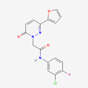 molecular formula C16H11ClFN3O3 B14867218 N-(3-chloro-4-fluorophenyl)-2-(3-(furan-2-yl)-6-oxopyridazin-1(6H)-yl)acetamide 