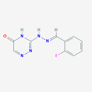 (E)-3-(2-(2-iodobenzylidene)hydrazinyl)-1,2,4-triazin-5(4H)-one