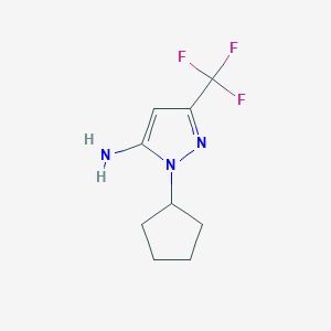 molecular formula C9H12F3N3 B1486726 1-cyclopentyl-3-(trifluoromethyl)-1H-pyrazol-5-amine CAS No. 1174834-97-9