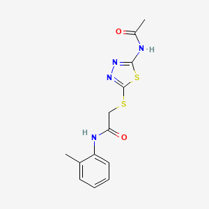 molecular formula C13H14N4O2S2 B14867275 2-{[5-(acetylamino)-1,3,4-thiadiazol-2-yl]sulfanyl}-N-(2-methylphenyl)acetamide 