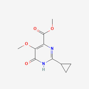 molecular formula C10H12N2O4 B14867276 Methyl 2-cyclopropyl-5-methoxy-6-oxo-1,6-dihydropyrimidine-4-carboxylate 