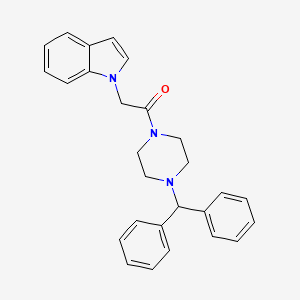 molecular formula C27H27N3O B14867299 1-(4-benzhydrylpiperazin-1-yl)-2-(1H-indol-1-yl)ethanone 