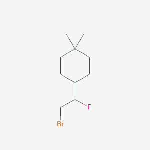 molecular formula C10H18BrF B14867356 4-(2-Bromo-1-fluoroethyl)-1,1-dimethylcyclohexane 