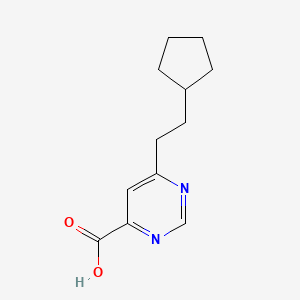 molecular formula C12H16N2O2 B14867360 6-(2-Cyclopentylethyl)pyrimidine-4-carboxylic acid 