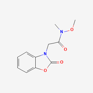 molecular formula C11H12N2O4 B14867439 N-methoxy-N-methyl-2-(2-oxobenzo[d]oxazol-3(2H)-yl)acetamide 