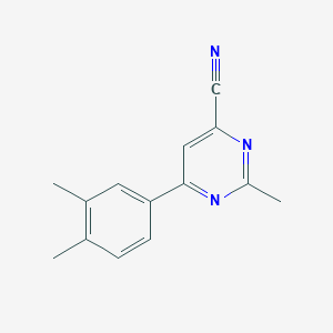 molecular formula C14H13N3 B14867468 6-(3,4-Dimethylphenyl)-2-methylpyrimidine-4-carbonitrile 