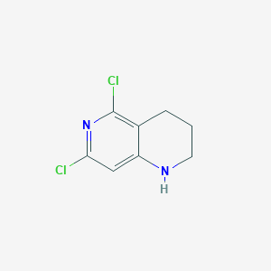 molecular formula C8H8Cl2N2 B14867484 5,7-Dichloro-1,2,3,4-tetrahydro-1,6-naphthyridine 