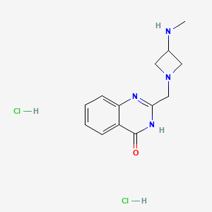 molecular formula C13H18Cl2N4O B1486753 2-((3-(methylamino)azetidin-1-yl)methyl)quinazolin-4(3H)-one dihydrochloride CAS No. 2098097-00-6