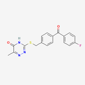 3-((4-(4-fluorobenzoyl)benzyl)thio)-6-methyl-1,2,4-triazin-5(2H)-one