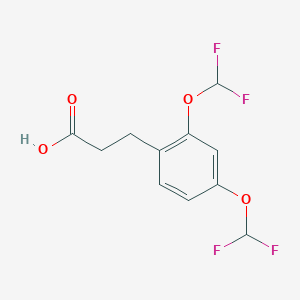 molecular formula C11H10F4O4 B14867539 (2,4-Bis(difluoromethoxy)phenyl)propanoic acid 