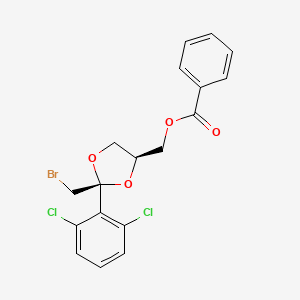 molecular formula C18H15BrCl2O4 B14867541 (Z)-2-(Bromomethyl)-2-(2,4-dichlorophenyl)-1,3-dioxolan-4-ylmethyl benzoate 