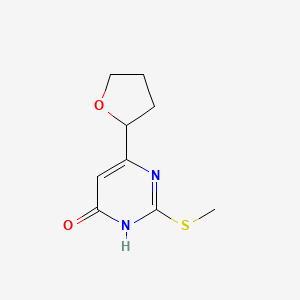 molecular formula C9H12N2O2S B1486756 2-(methylthio)-6-(tetrahydrofuran-2-yl)pyrimidin-4(3H)-one CAS No. 2098012-74-7