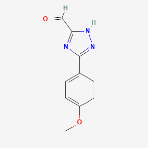 molecular formula C10H9N3O2 B14867598 5-(4-Methoxyphenyl)-4H-1,2,4-triazole-3-carbaldehyde 