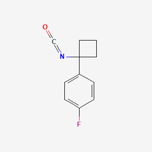 molecular formula C11H10FNO B14867609 1-Fluoro-4-(1-isocyanatocyclobutyl)benzene 