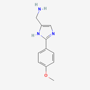 molecular formula C11H13N3O B14867678 (2-(4-Methoxyphenyl)-1H-imidazol-5-YL)methanamine 