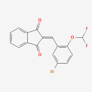 molecular formula C17H9BrF2O3 B14867698 2-(5-bromo-2-(difluoromethoxy)benzylidene)-1H-indene-1,3(2H)-dione 