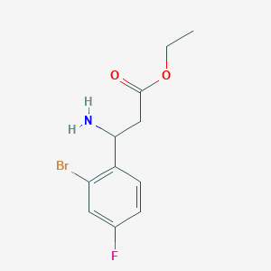 molecular formula C11H13BrFNO2 B14867712 Ethyl 3-amino-3-(2-bromo-4-fluorophenyl)propanoate 