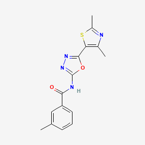 molecular formula C15H14N4O2S B14867714 N-(5-(2,4-dimethylthiazol-5-yl)-1,3,4-oxadiazol-2-yl)-3-methylbenzamide 