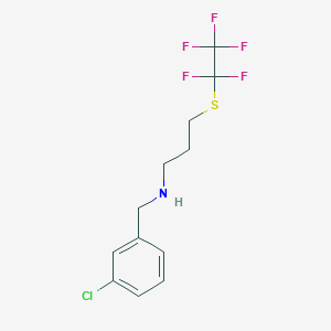 molecular formula C12H13ClF5NS B14867791 (3-Chloro-benzyl)-(3-pentafluoroethylsulfanylpropyl)-amine 