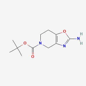 molecular formula C11H17N3O3 B14867822 Tert-butyl 2-amino-6,7-dihydrooxazolo[4,5-C]pyridine-5(4H)-carboxylate 