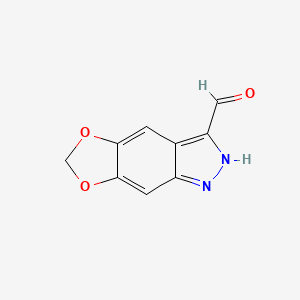 molecular formula C9H6N2O3 B14867837 1H-[1,3]Dioxolo[4,5-F]indazole-3-carbaldehyde 