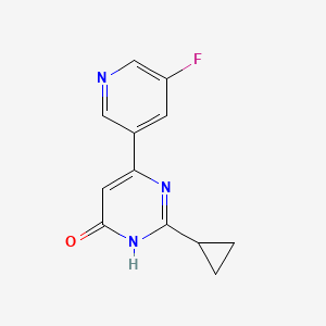 molecular formula C12H10FN3O B1486784 2-环丙基-6-(5-氟吡啶-3-基)嘧啶-4-醇 CAS No. 1991551-53-1