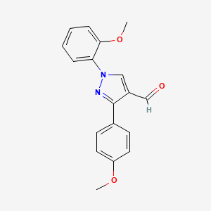 molecular formula C18H16N2O3 B14867843 1-(2-Methoxyphenyl)-3-(4-methoxyphenyl)-1H-pyrazole-4-carbaldehyde 