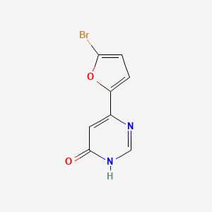 molecular formula C8H5BrN2O2 B1486791 6-(5-溴呋喃-2-基)嘧啶-4-醇 CAS No. 2092066-12-9