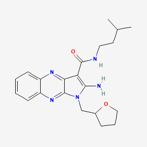 molecular formula C21H27N5O2 B14867911 2-amino-N-(3-methylbutyl)-1-(oxolan-2-ylmethyl)pyrrolo[3,2-b]quinoxaline-3-carboxamide 