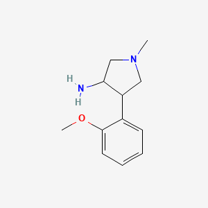 molecular formula C12H18N2O B14867926 4-(2-Methoxyphenyl)-1-methylpyrrolidin-3-amine 