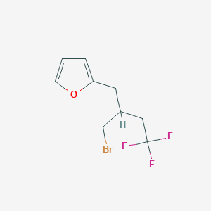 molecular formula C9H10BrF3O B14867954 2-(2-(Bromomethyl)-4,4,4-trifluorobutyl)furan 