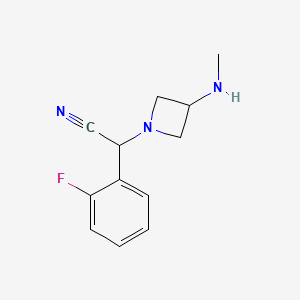 molecular formula C12H14FN3 B14867973 2-(2-Fluorophenyl)-2-(3-(methylamino)azetidin-1-yl)acetonitrile 