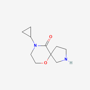 molecular formula C10H16N2O2 B14868062 9-Cyclopropyl-6-oxa-2,9-diazaspiro[4.5]decan-10-one 