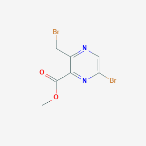 molecular formula C7H6Br2N2O2 B14868069 Methyl 6-bromo-3-(bromomethyl)pyrazine-2-carboxylate 