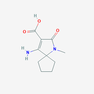 molecular formula C10H14N2O3 B148681 4-Amino-1-methyl-2-oxo-1-azaspiro[4.4]non-3-ene-3-carboxylic acid CAS No. 138377-78-3