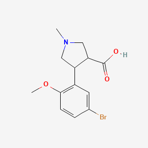 molecular formula C13H16BrNO3 B14868112 4-(5-Bromo-2-methoxyphenyl)-1-methylpyrrolidine-3-carboxylic acid 