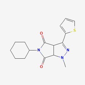 5-cyclohexyl-1-methyl-3-(thiophen-2-yl)-1,6a-dihydropyrrolo[3,4-c]pyrazole-4,6(3aH,5H)-dione